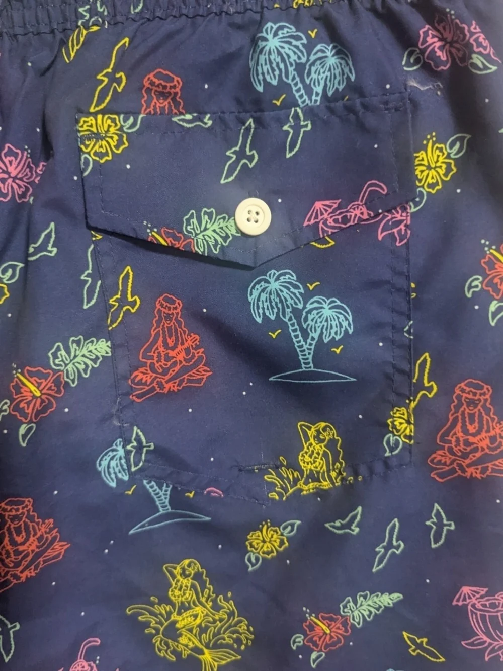 crown & ivy Swim Trunks Sz Large Mens Blue Beach